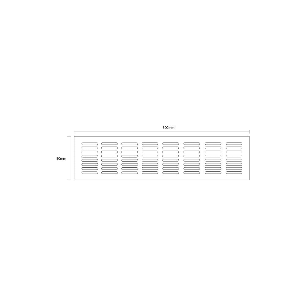 Rejilla de ventilación 80x300mm al black mate