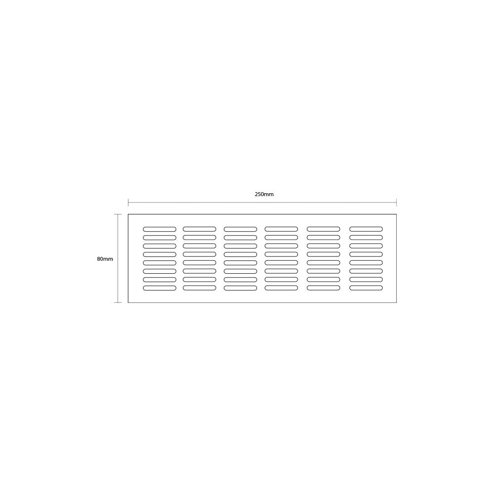 Rejilla de ventilación 80x250mm al black mate