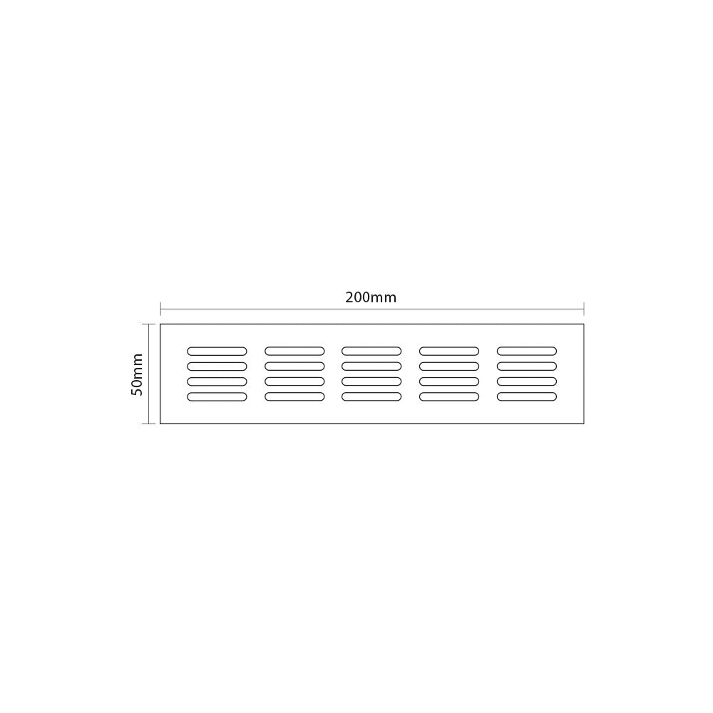 Rejilla de ventilación 50x200mm al black mate