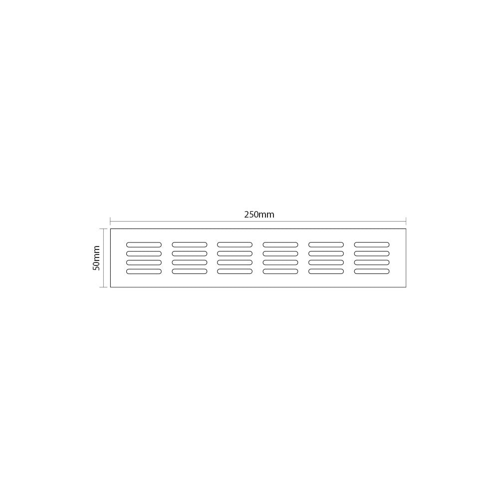 Rejilla de ventilación 50x250mm al black mate