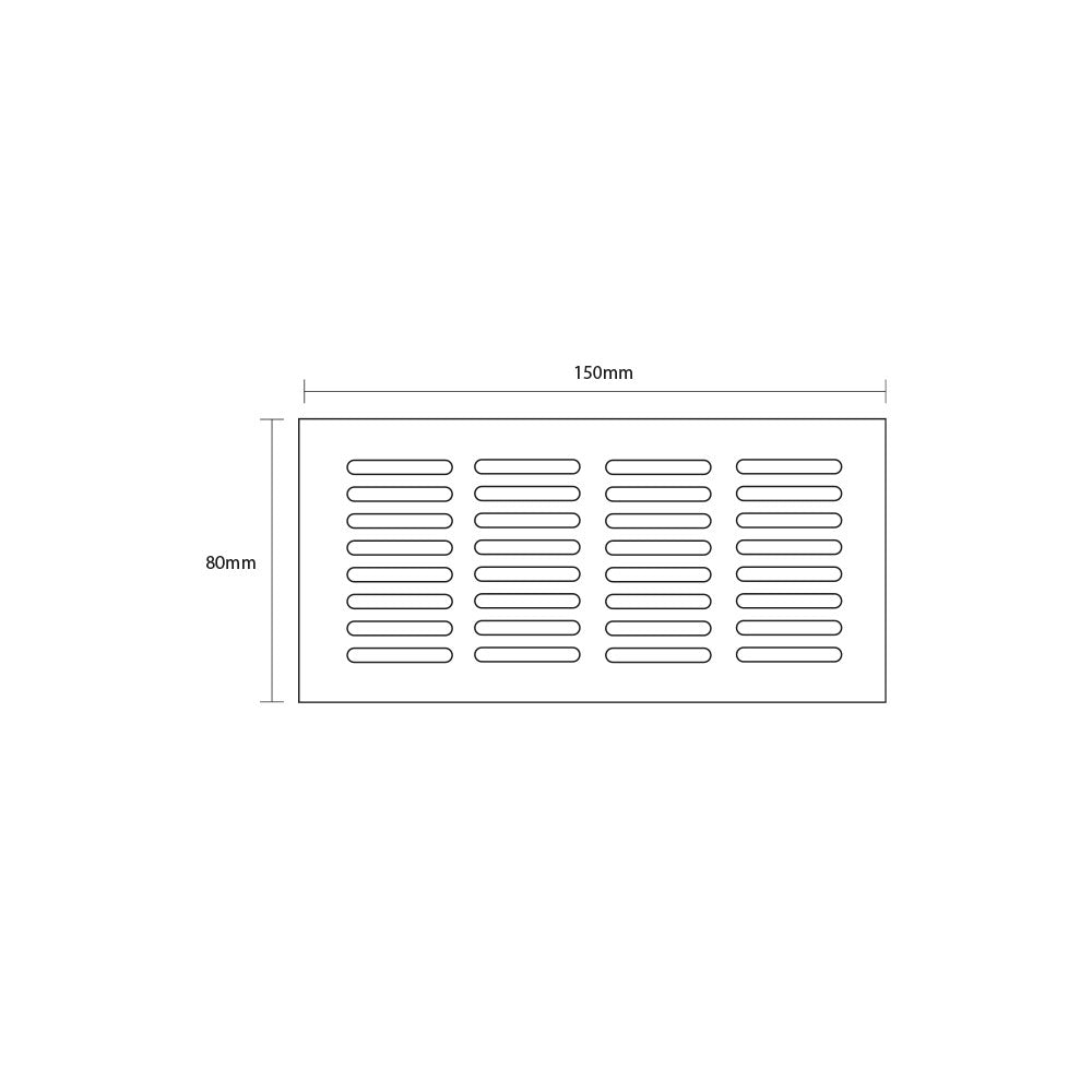 Rejilla de ventilación 80x150mm al black mate