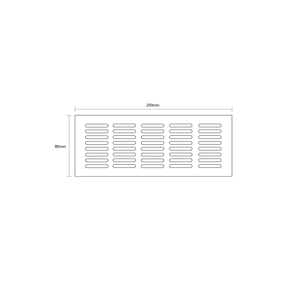 Rejilla de ventilación 80x200mm al black mate