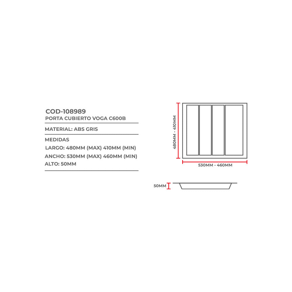 Porta cubiertos voga c600b