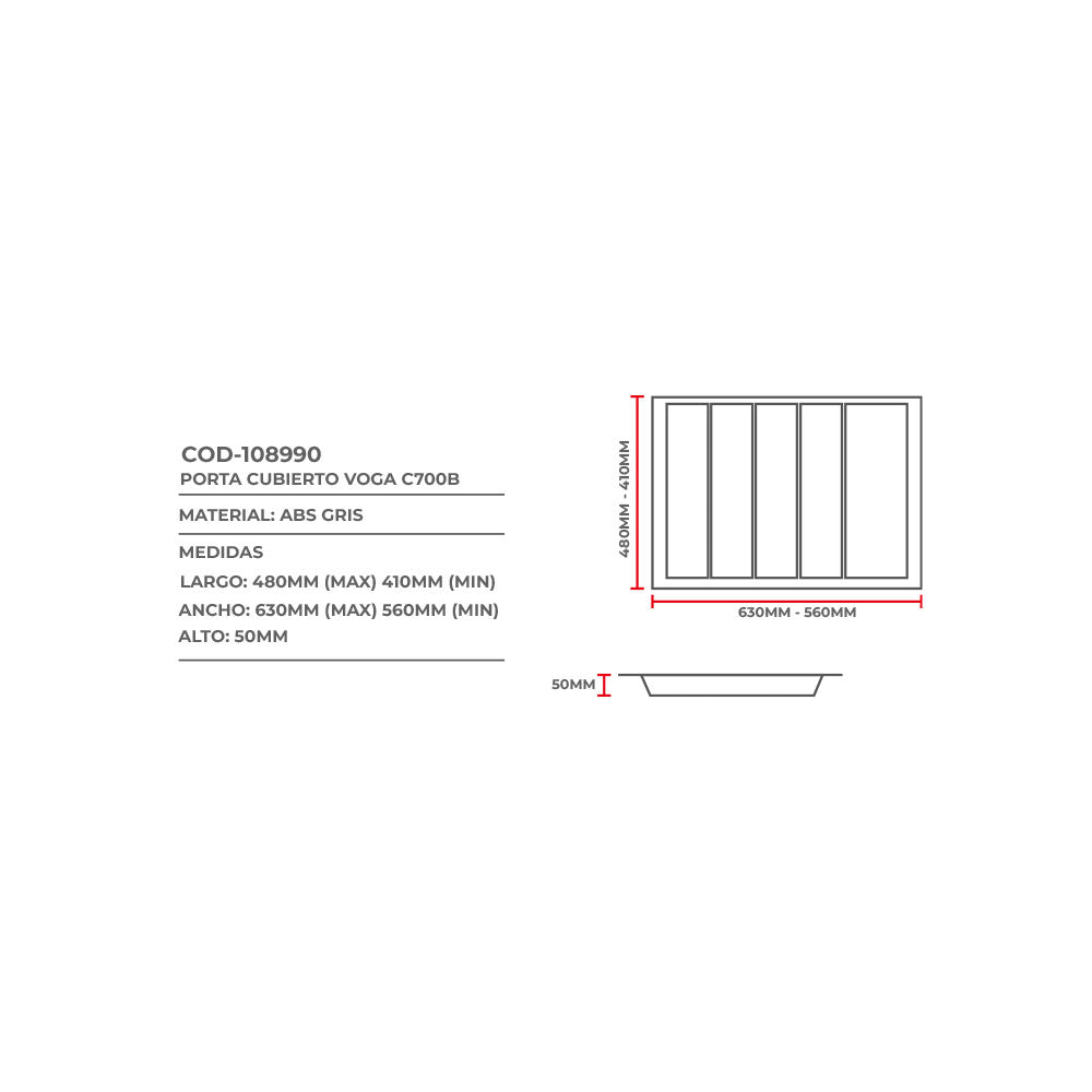 Porta cubiertos voga c700b