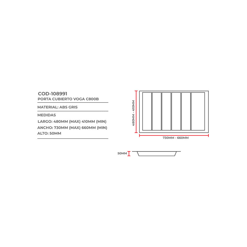 Porta cubiertos voga c800b