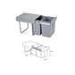 Tacho para cocina 20+20lt gris