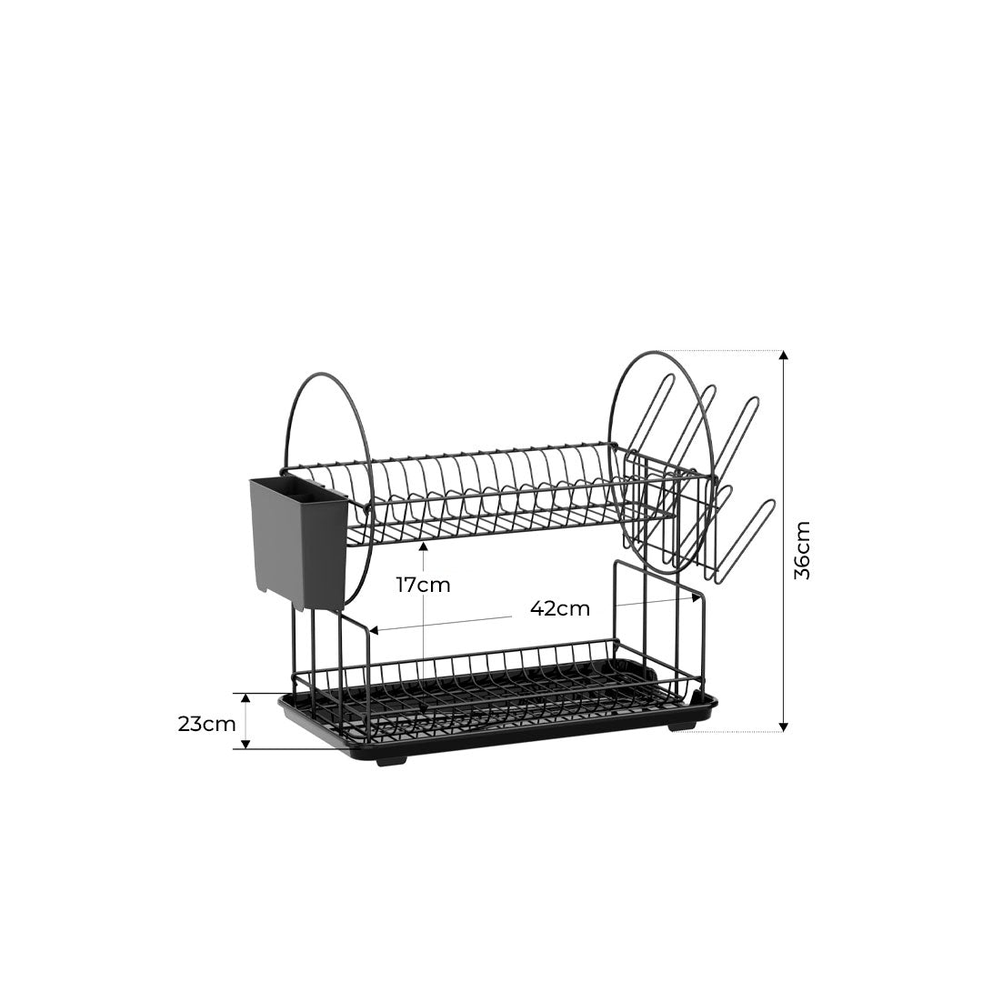 Organizador de platos 2 niveles mod. London steel wire black paint