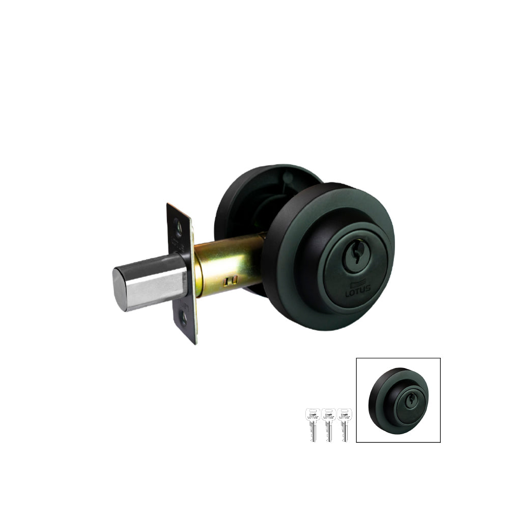 Cerrojo de seguridad round black mate llave-llave