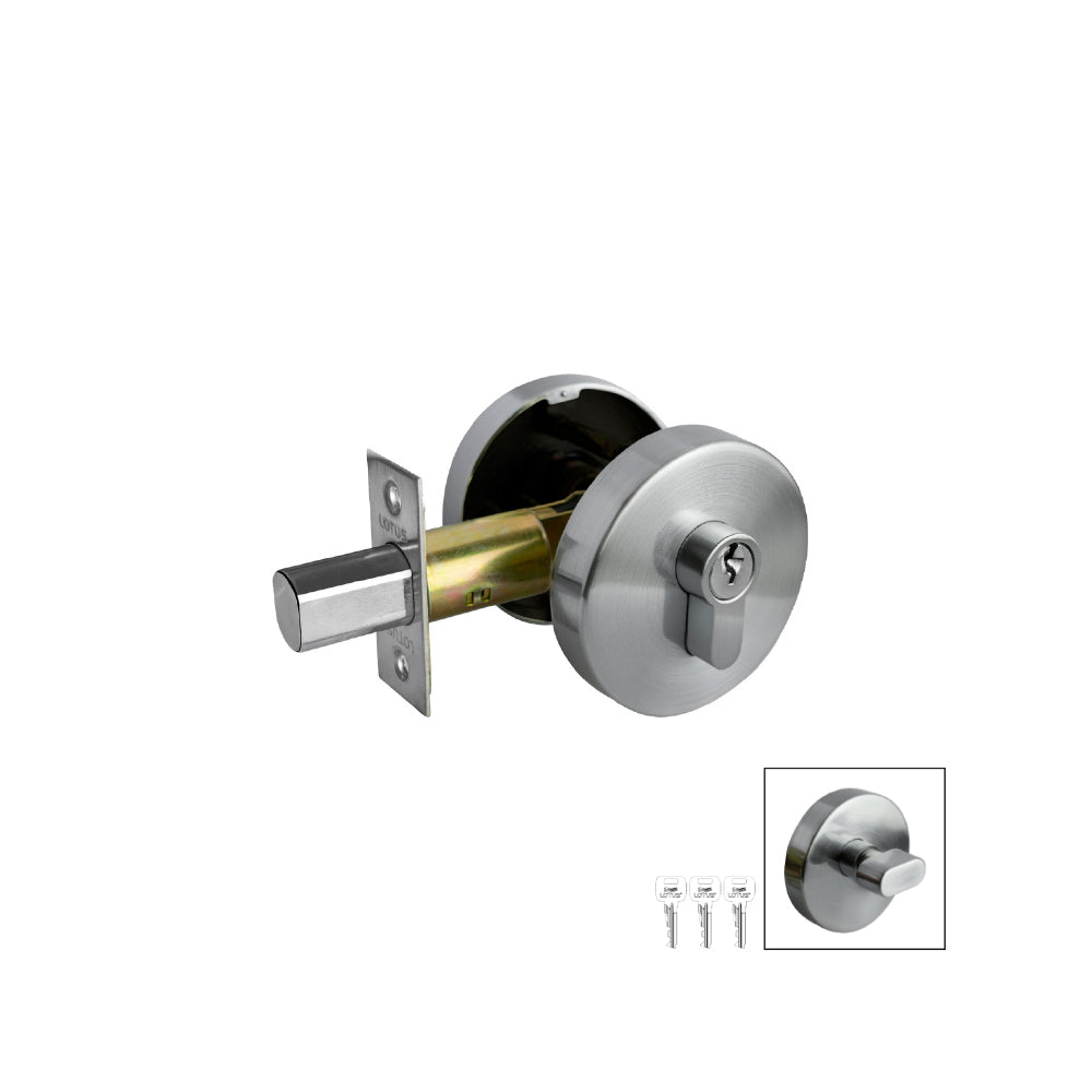 Cerrojo de seguridad round polish chrome llave-mariposa